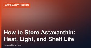 How to Store Astaxanthin: Heat, Light, and Shelf Life